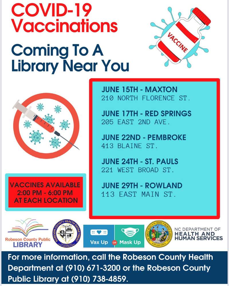 Robeson Library Vaccine Dates